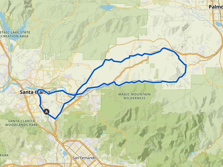 Soledad Canyon Loop road ride Komoot